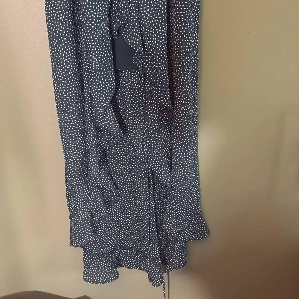 NWT Lulus Mystified Forest Green Polka Dot High-Low Wrap Dress Sz XS - Picture 4 of 10